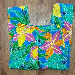 Ralph Lauren Vibrant Green and Blue Pants Side Zipper Pre Owned Great Condition